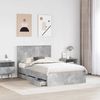 vidaXL Bettrahmen mit Kopfteil Beton Grau 135 x 190 cm Ingenieurs Holz 3409471 Bild 3