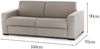 Dmora 2-Sitzer festes Sofa Malachite, Wohnzimmersofa aus gepolstertem Stoff, schmale Armlehnen, 100 % Made in Italy, 160 x 95 x 90 cm, Taupe Bild 3