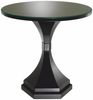 Casa Padrino Luxus Mahagoni Beistelltisch mit Glasplatte Schwarz Ø 69 x H. 68 cm Bild 2