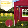 tillvex Pavillon 3x6m - mit 6 Seitenwänden Rot wasserdicht | Pop-Up Faltpavillon höhenverstellbar | Gartenzelt UV Schutz 50+ | Partyzelt mit Tasche für Garten Bild 5