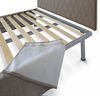 Dmora Anas-Doppelbett, Kopfteilset aus Öko-Leder mit orthopädischer Basis und Volant, 100 % Made in Italy, geeignet für eine Matratze 120 x 190 cm, taubengrau Bild 4