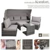 tectake Loungeset Rattan Sitzgruppe mit Sicherheitsglasplatte, für 5 bis 6 Personen, (Gartenlounge-set San Marino, 7-tlg, geeignet für Outdoor in Grau), wetterfest und UV-beständig, Dicke der Polster 10 cm Bild 3