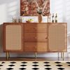 Vintage Kommode mit 3 Schubladen und verstellbarem Fachboden, Nussbaum Holzoptik, Stauraum Schrank Bild 3