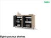 MEBLINI Garderobe Flur Möbel Set mit LED – TREND – Beige/Schwarz – Garderobenschrank Flur mit Kommode - Garderobe Schrank - Flurgarderobe - Flurschrank hoch Bild 5
