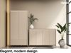 MEBLINI Garderobe Flur Möbel Set mit LED – TREND – Beige/Schwarz – Garderobenschrank Flur mit Kommode - Garderobe Schrank - Flurgarderobe - Flurschrank hoch Bild 3