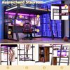 Hochbett mit RGB LED-Streifen, Schreibtisch, Lattenrost, Trittleiter, Kleiderstange, Regal, USB und Type-C, 140x200 cm, Kinderbett mit Rausfallschutz Bild 5