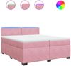 vidaXL Boxspringbett mit Matratze Rosa 200x200 cm Samt 3288701 Bild 2