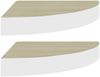 vidaXL Eck-Wandregal 2 Stk. Eiche und Weiß 25x25x3,8 cm MDF 326631 Bild 2