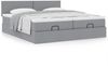 vidaXL Ottoman-Bett mit Matratzen Hellgrau 200x200 cm Stoff 3311980 Bild 4