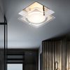 2x LED Deckenleuchte, Chrom, Glas satiniert, Quadrat, L 12 cm Bild 2