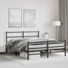 vidaXL Bettgestell mit Kopf- und Fußteil Metall Schwarz 150x200 cm 355385 Bild 4