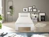 CANNES Futonbett 90x200 cm - Minimalistisches Jugendzimmer Bett in Weiß - 95 x 71 x 204 cm (B/H/T) Bild 2