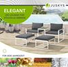 Juskys Gartenmöbel Sofa Set 5-teilig Bari mit Tisch & Polster - Metall Gartenlounge - Balkonmöbel klein - Outdoor Möbel Balkon Garten - Lounge Grau Bild 5