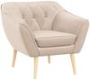 Sofa, Skandinavischer Stil, Holzbeine - PIRS - 1 Sitzer - Beige - Velours Bild 2
