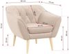 Sofa, Skandinavischer Stil, Holzbeine - PIRS - 1 Sitzer - Beige - Velours Bild 3