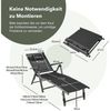 COSTWAY Gartenliege Liegestuhl, 8-fach verstellbar, mit Kopfkissen Bild 2