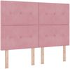 vidaXL Boxspringbett mit Matratze mit Kopfteil Rosa 160 x 200 cm Samt 3339847 Bild 4