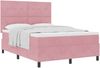 vidaXL Boxspringbett mit Matratze mit Kopfteil Rosa 160 x 200 cm Samt 3339847 Bild 2