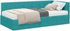 vidaXL Eckbettgestell mit Matratze mit Kopfteil 2 pcs Türkis Samt 3393856 Bild 2