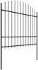 vidaXL Gartenzaun mit Speerspitzen Stahl (1,5 - 1,75) x 15,3 m Schwarz 277747 Bild 3