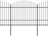 vidaXL Gartenzaun mit Speerspitzen Stahl (1,5 - 1,75) x 15,3 m Schwarz 277747 Bild 2