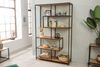 riess-ambiente Bücherregal SLIM LINE 185x114cm natur / schwarz, Einzelartikel 1-tlg, Wohnzimmer · Holzwerkstoff · Metall · mit Ablage · Industrial Bild 2