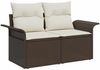 vidaXL Sofa Set mit Kissen 4 pcs Braun und Creme Poly-Rattan 3345308 Bild 5