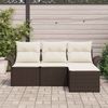 vidaXL Sofa Set mit Kissen 4 pcs Braun und Creme Poly-Rattan 3345308 Bild 3