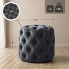 Sitzhocker BADOR - Samt Dunkelgrau 42x42x46 cm | Hocker Schlafzimmer Polsterhocker Wohnzimmer Sitzbank Esszimmer Bild 2