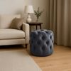 Sitzhocker BADOR - Samt Dunkelgrau 42x42x46 cm | Hocker Schlafzimmer Polsterhocker Wohnzimmer Sitzbank Esszimmer Bild 3