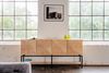 KAWOLA Sideboard ANJO 4 Türen 1 Ablage Eiche furniert braun Metall schwarz pulverbeschichtet 85 x 40 x 180 cm Bild 2