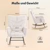 FLEXISPOT Schaukelstuhl mit Hoher Rückenlehne & Fußstütze, Relaxsessel, Schaukelsessel (Moderner Schwingsessel mit Holzkufen, mit Seitentasche), Gepolsterter Relaxsessel für Wohnzimmer & Schlafzimmer Bild 2