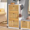 SoBuy FSR108-WN Schuhschrank, MDF, Lackiert, Bambus, 55 x 112 x 30 cm Bild 2
