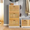 SoBuy FSR108-WN Schuhschrank, MDF, Lackiert, Bambus, 55 x 112 x 30 cm Bild 4