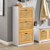 SoBuy FSR108-WN Schuhschrank, MDF, Lackiert, Bambus, 55 x 112 x 30 cm Bild 5