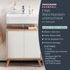 FACKELMANN FINN Waschbeckenunterschrank 60 cm breit, Weiß/Braun hell + Holzfüße Bild 2