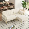Ecksofa mit Relaxfunktion, L-Form, Schlafsofa mit Verstellbarer Rückenlehne, Polstersofa, Loungesofa, Samtbezug Bild 3