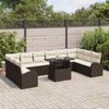 vidaXL Gartensofa-set mit Speicher 11 pcs Braun und Creme Poly-Rattan 3348714 Bild 3
