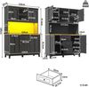 Hochschrank mit LED-Beleuchtung und App-Steuerung (120×40×180 cm), moderner Wohnzimmerschrank mit 4 Türen und 3 Schubladen, Küchenvitrine mit Musik-Lichtfunktion und Kippschutz Bild 3