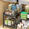 GarveeMore Küchenorganizer-Set 2Ebenen Auszug mit Schiebeschublade Kabinett Organizer Unter der Spüle, Slide-Out Stackable Under Sink Cabinet Organizer Mehrzweck für Küche Bild 2