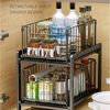 GarveeMore Küchenorganizer-Set 2Ebenen Auszug mit Schiebeschublade Kabinett Organizer Unter der Spüle, Slide-Out Stackable Under Sink Cabinet Organizer Mehrzweck für Küche Bild 3