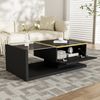 90 cm langer Couchtisch, Hochglanz-Schwarz. Beistelltische, Couchtische mit Glas und LED-Effekt Bild 5