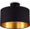 B.K.Licht Deckenleuchte Stoffdeckenlampe E27 Ø30 cm Schwarz-Gold - BKL1420, 1-flammig Ø30cm 60W Wohnzimmer Bild 1