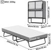 FIVMEN Gästebett Klappbett Metall Bettgestell mit 13 cm Dicker Matratze Reisebett Metallbettrahmen mit Rollen Metallbett Faltbare Bett Bild 2