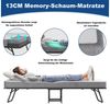 FIVMEN Gästebett Klappbett Metall Bettgestell mit 13 cm Dicker Matratze Reisebett Metallbettrahmen mit Rollen Metallbett Faltbare Bett Bild 4