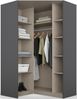 Rauch Möbel Bremen Eckschrank Kleiderschrank Schrank in Grau Metallic mit Spiegel 2-türig inklusive Zubehörpaket Basic 1 Kleiderstange, 9 Einlegeböden BxHxT 117 x 199 x 117 cm Bild 3