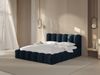 Micadoni Stauraumbett mit Kopfteil Lupine Samt Paris Dunkelblau 180x200 Bild 5