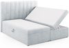 Micadoni Boxspringbett Kelp Strukturierter Stoff Hellgrau 180x200 Bild 3