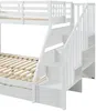 Vente-unique - LAKAYO Bett Holz, Platte Weiß - B 146 cm x H 155 cm x L 245 cm Bild 4