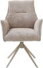 Armlehnstuhl >Kayla< (2er Set) drehbar, Bouclestoffbezug taupe, beige - 62x60x92 (BxHxT) Bild 3